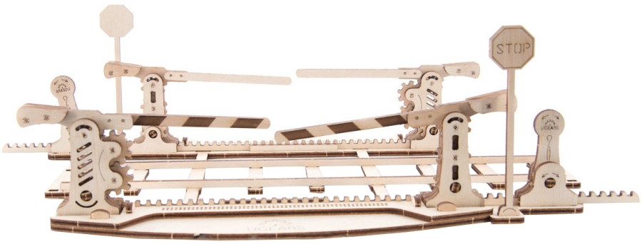 3D пазл UGears Rails with Crossing 70014