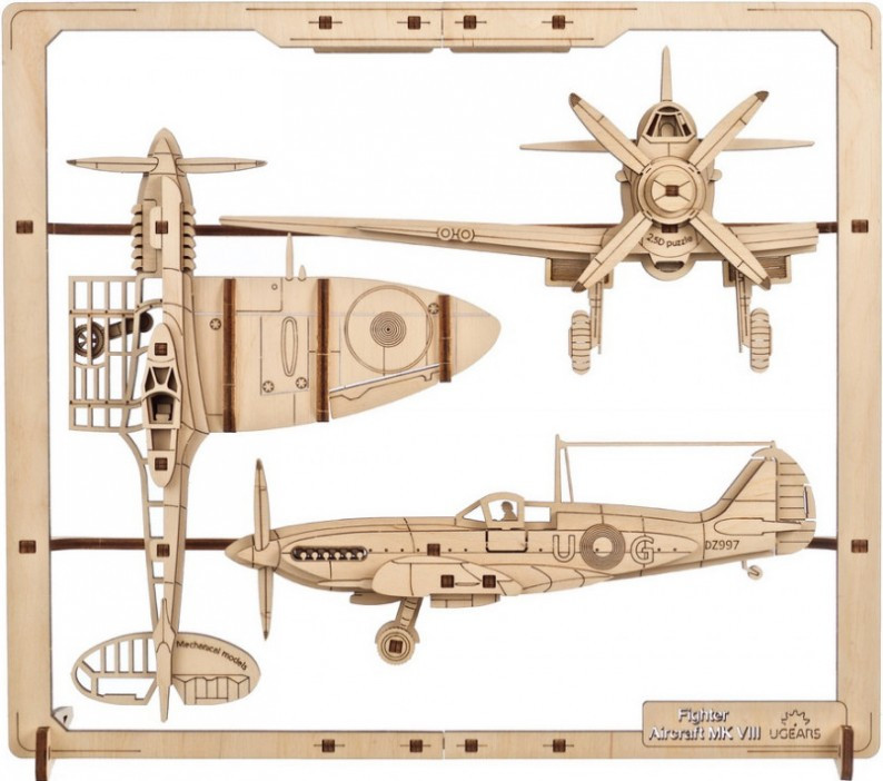 3D пазл UGears Fighter Aircraft 70196