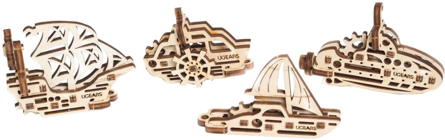 3D пазл UGears Fidget Ships 70035