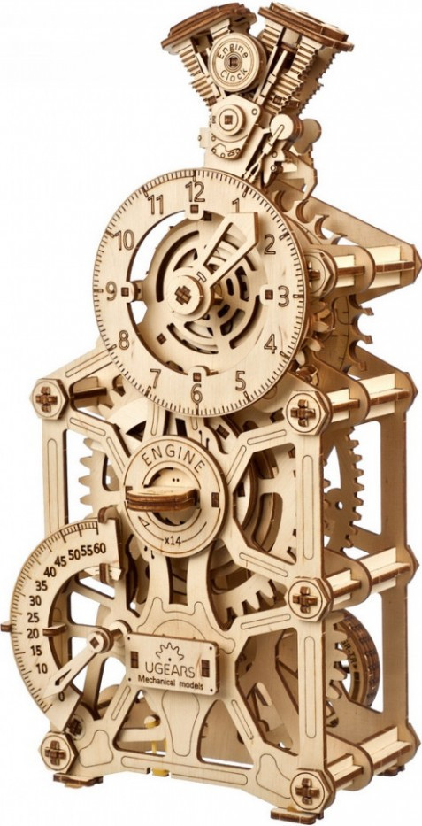3D пазл UGears Engine Clock 70217