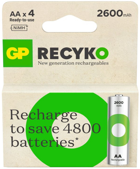 Аккумулятор GP Recyko 4xAA 2600 mAh