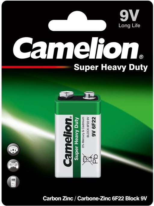 Батарейка Крона Camelion Super Heavy Duty 1xKrona Green