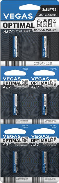Батарейка A27 Vegas Optimal 6xA27 (V8LR-732BL6-OP)
