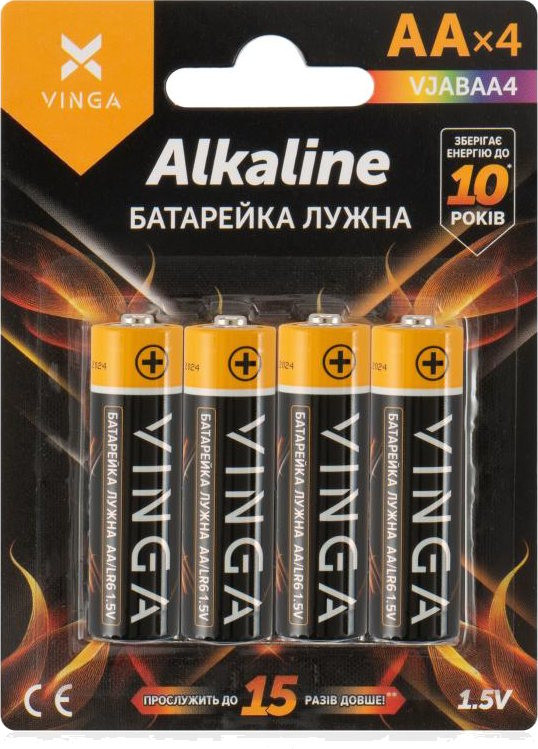 Батарейка Vinga 4xAA Alkaline (VJABAA4)