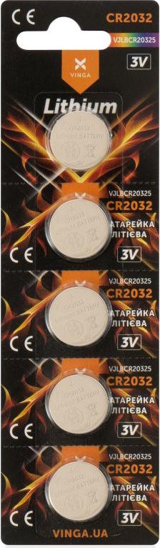 Аккумулятор / батарейка Vinga 5xCR2032 Lithium (VJLBCR20325)