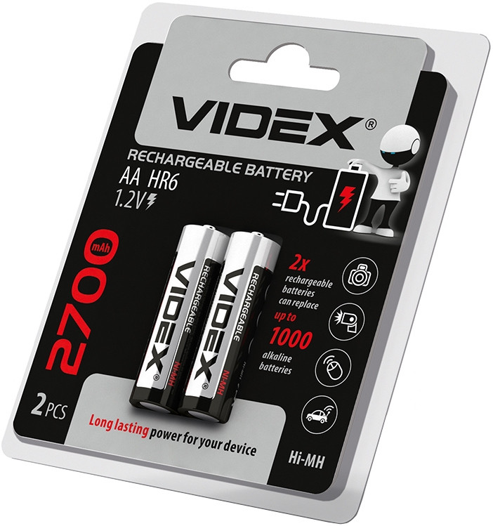 Аккумулятор Videx 2xAA 2700 mAh (23342)