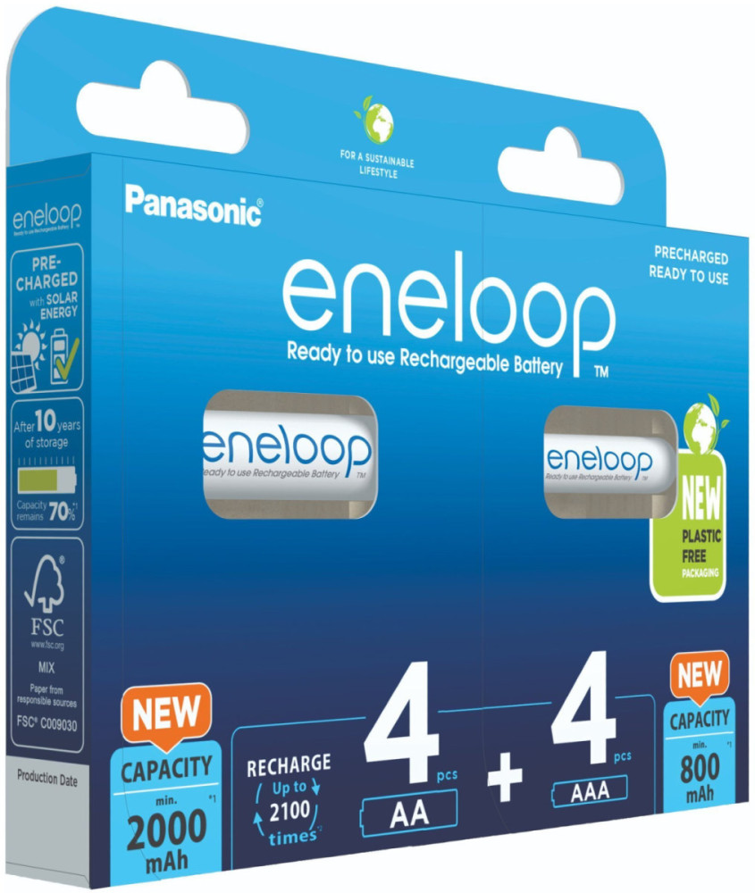 Аккумуляторы Panasonic Eneloop 4xAA 2000 mAh 4xAAA 800