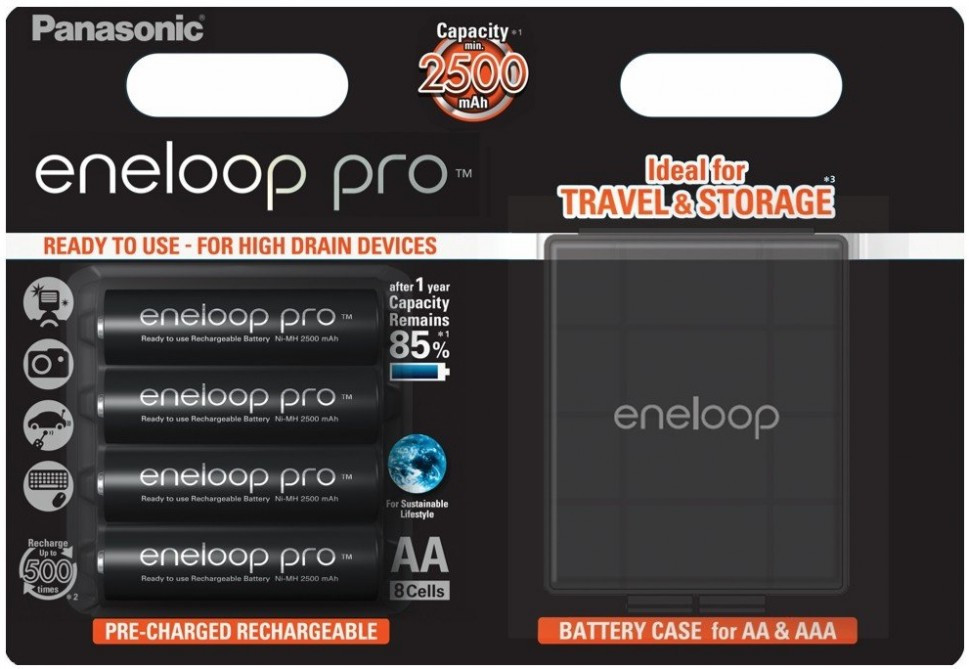 Акумулятор Panasonic Eneloop Pro 4xAA 2500 mAh case