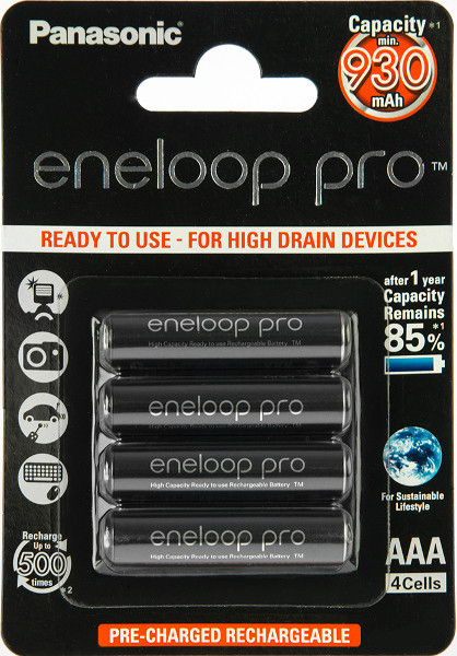 Акумулятор Panasonic Eneloop Pro 4xAAA 930 mAh