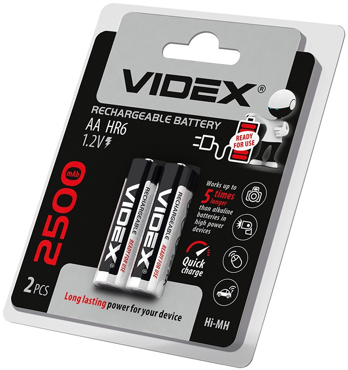 Аккумулятор Videx 2xAA 2500 mAh