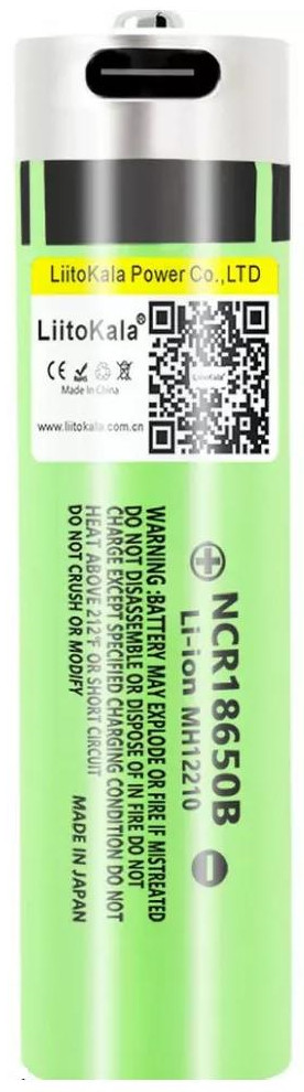 Аккумулятор Liitokala 1x18650 3400 mAh USB Type-C