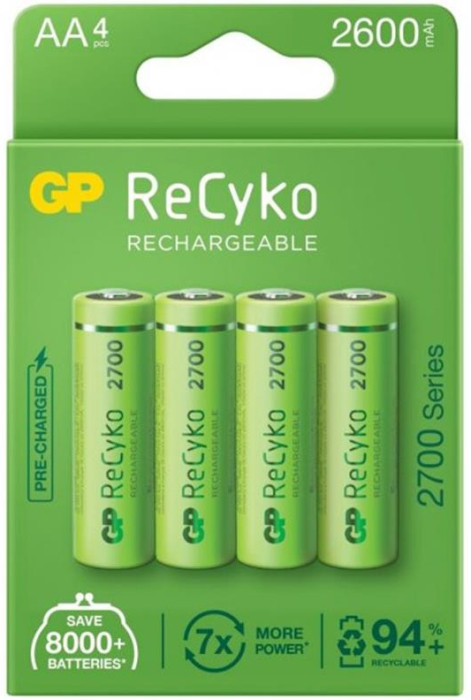 Аккумулятор GP Recyko 2700 Series 4xAA 2600 mAh