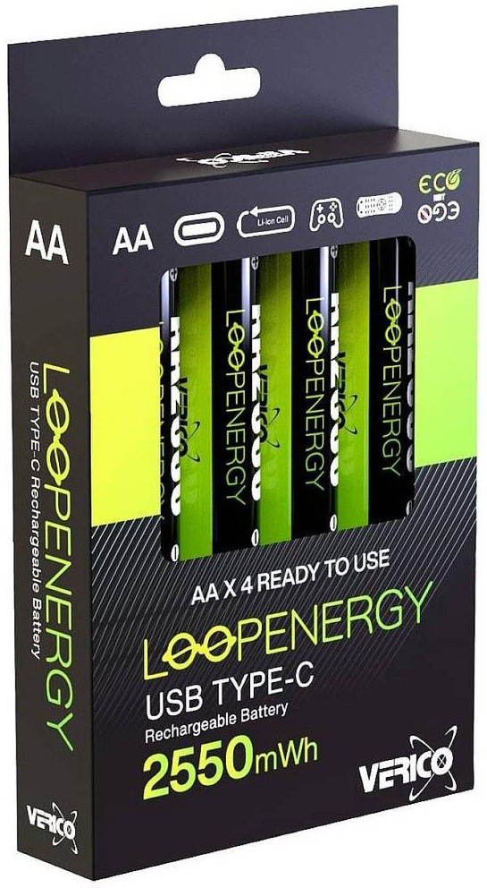 Аккумулятор Verico Loop Energy 4xAA 1700 mAh USB Type-C (1UDBT-A1WEAC-NN)
