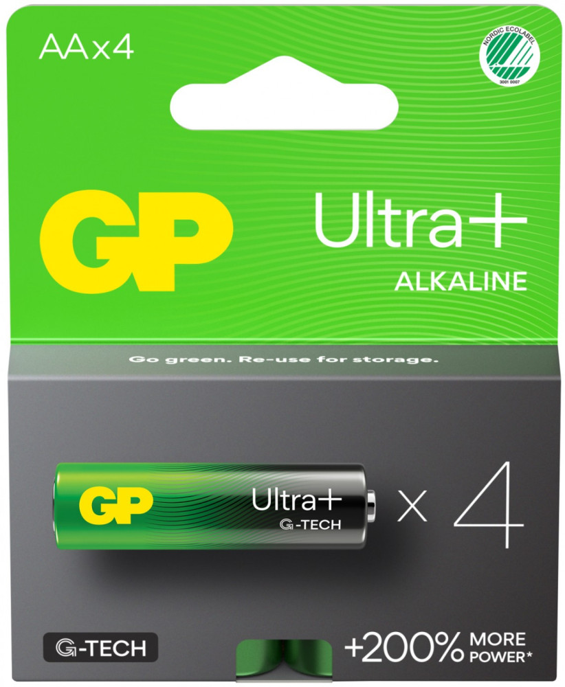 Батарейка GP Ultra Plus Alkaline G-Tech 4xAA