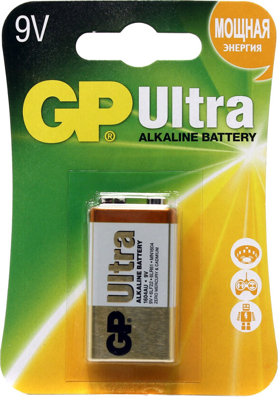 Батарейка Крона GP Ultra Alkaline 1xKrona