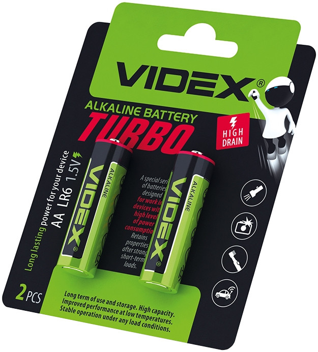 Батарейка Videx Turbo 2xAA (LR6T/AA 2B)
