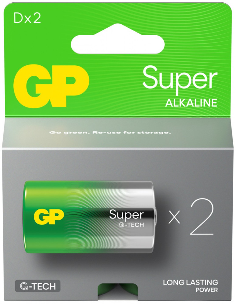 Батарейка GP Super Alkaline G-Tech 2xD