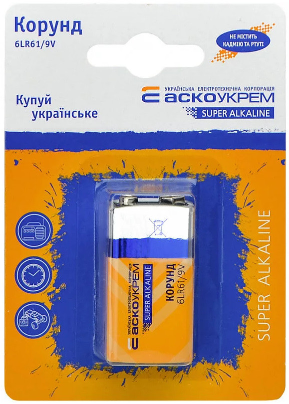 Батарейка Крона ASKO-UKREM Super Alkaline 1xKrona