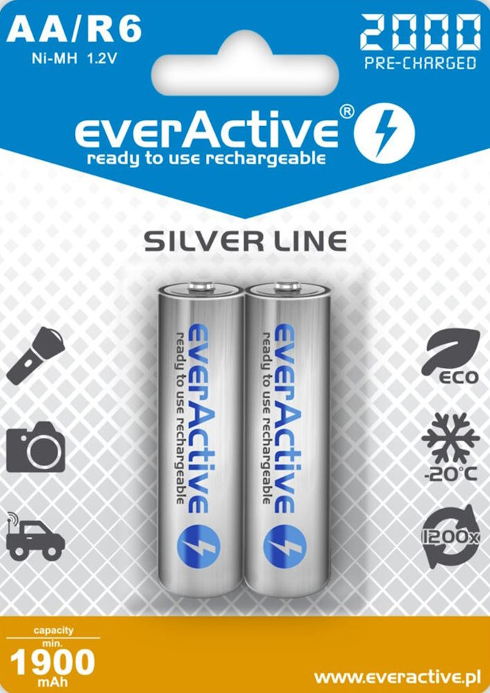 Аккумулятор everActive Silver Line 2xAA 2000 mAh