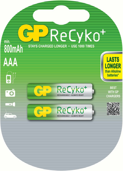 Аккумулятор GP Recyko 2xAAA 850 mAh