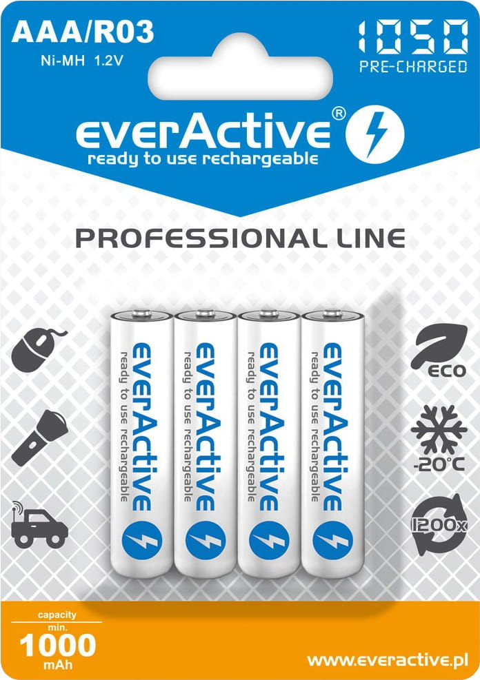 Аккумулятор everActive Professional Line 4xAAA 1050 mAh (EVHRL03-1050)