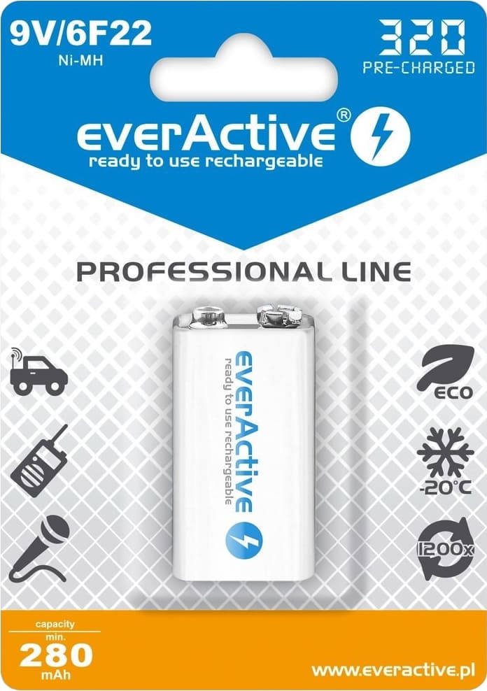 Акумулятор Крона everActive Professional Line 1xKrona 320 mAh (EVHRL22-320)