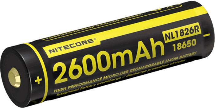 Аккумулятор Nitecore NL1826R 2600 mAh micro USB