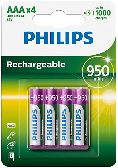 Акумулятор Philips MultiLife 4xAAA 950 mAh