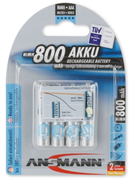 Аккумулятор Ansmann maxE 4xAAA 800 mAh