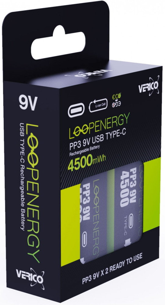 Акумулятор Крона Verico Loop Energy 2xKrona 500 mAh USB Type-C (1UDBT-A3WEB2-NN)