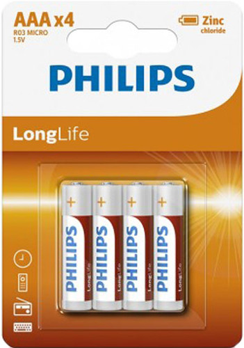 Батарейка Philips LongLife 4xAAA