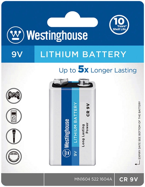 Батарейка Крона Westinghouse Lithium 1xKrona