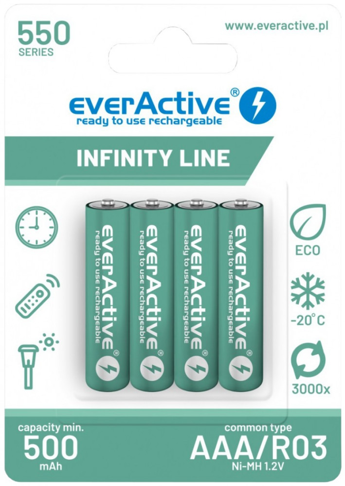 Аккумулятор everActive Infinity Line 4xAAA 550 mAh (EVHRL03-550)
