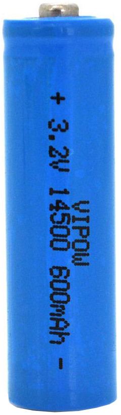 Аккумулятор VIPOW IFR14500 TipTop 600 mAh