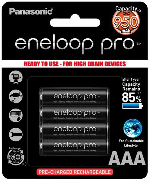 Акумулятор Panasonic Eneloop Pro 4xAAA 950 mAh