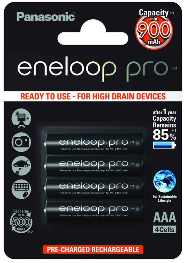 Акумулятор Panasonic Eneloop Pro 4xAAA 900 mAh