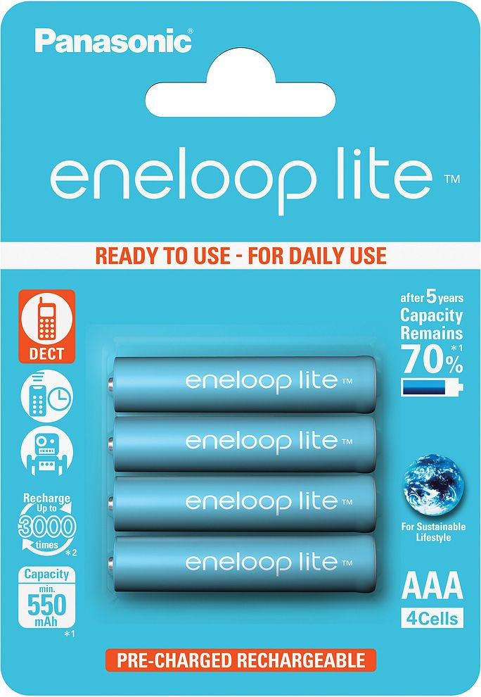 Аккумулятор Panasonic Eneloop Lite 4xAAA 550 mAh