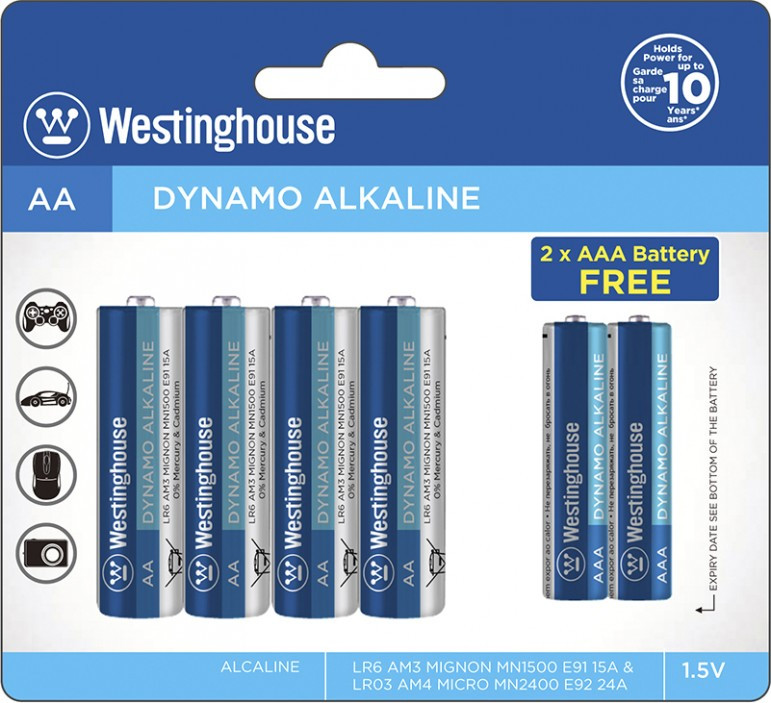 Аккумулятор / батарейка Westinghouse Dynamo Alkaline 4xAA 2xAAA