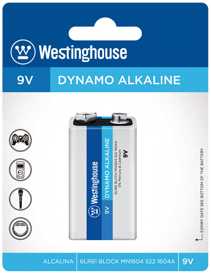 Батарейка Крона Westinghouse Dynamo Alkaline 1xKrona