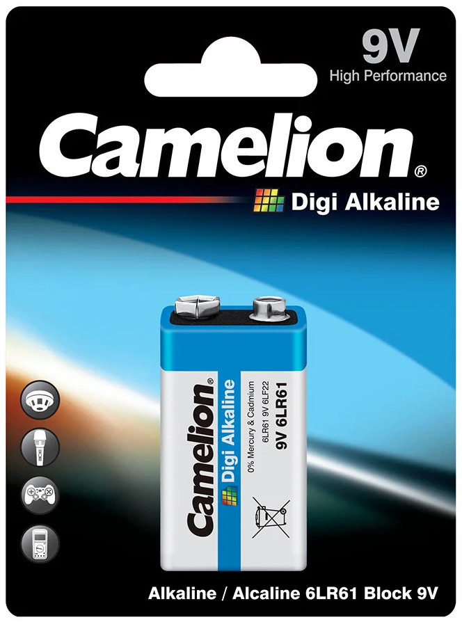 Батарейка Крона Camelion Digi Alkaline 1xKrona (6LR61-BP1DG)