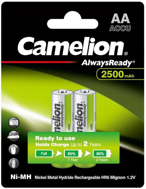 Аккумулятор Camelion Always Ready 2xAA 2500 mAh (NH-AA2500ARBP2)