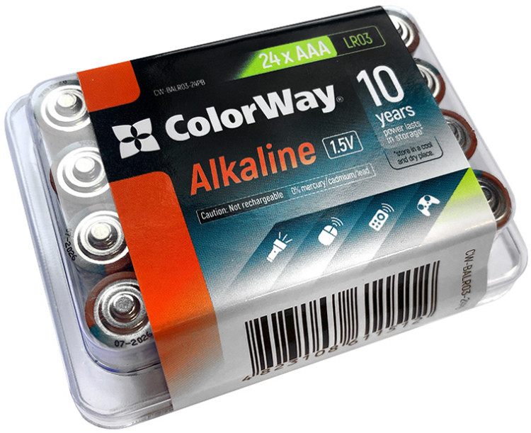 Батарейка ColorWay Alkaline Power 24xAAA (CW-BALR03-24PB)