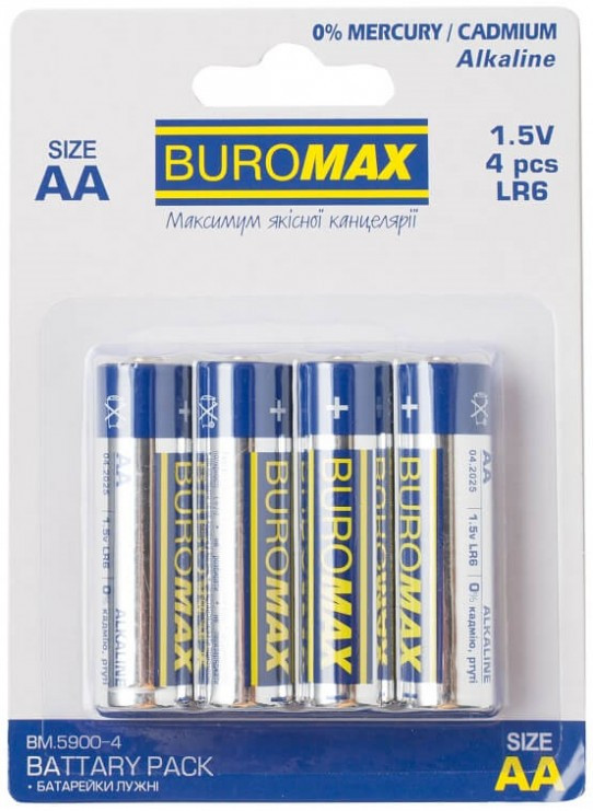 Батарейка Buromax Alkaline 4xAA (BM.5900-4)