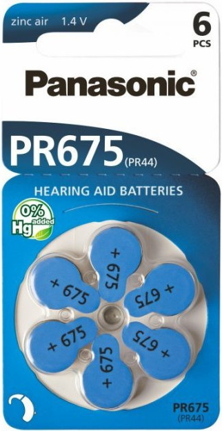 Аккумулятор / батарейка Panasonic 6xPR675 (PR-675H/6LB)