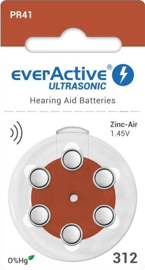 Акумулятор / батарейка everActive 6xPR41 (ULTRASONIC 312)