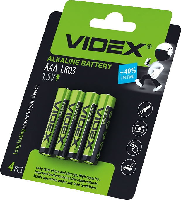 Батарейка Videx 4xAAA Alkaline