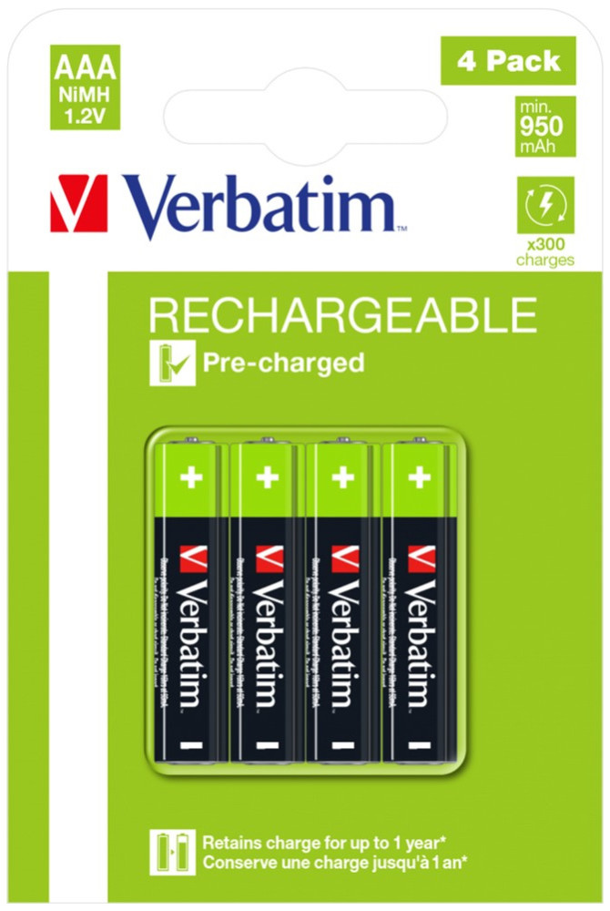 Аккумулятор Verbatim 4xAAA 950 mAh