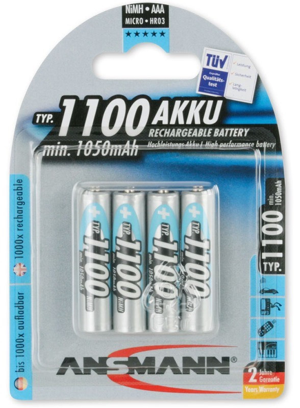 Аккумулятор Ansmann 4xAAA 1100 mAh