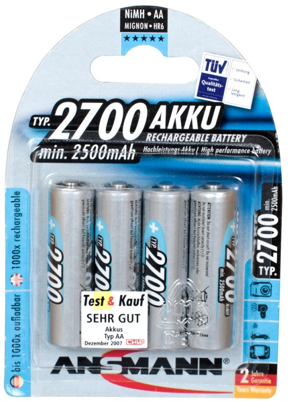 Аккумулятор Ansmann 4xAA 2700 mAh