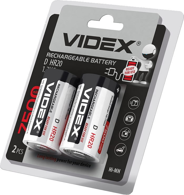Аккумулятор D Videx 2xD 7500 mAh (HR20/7500/2DB)